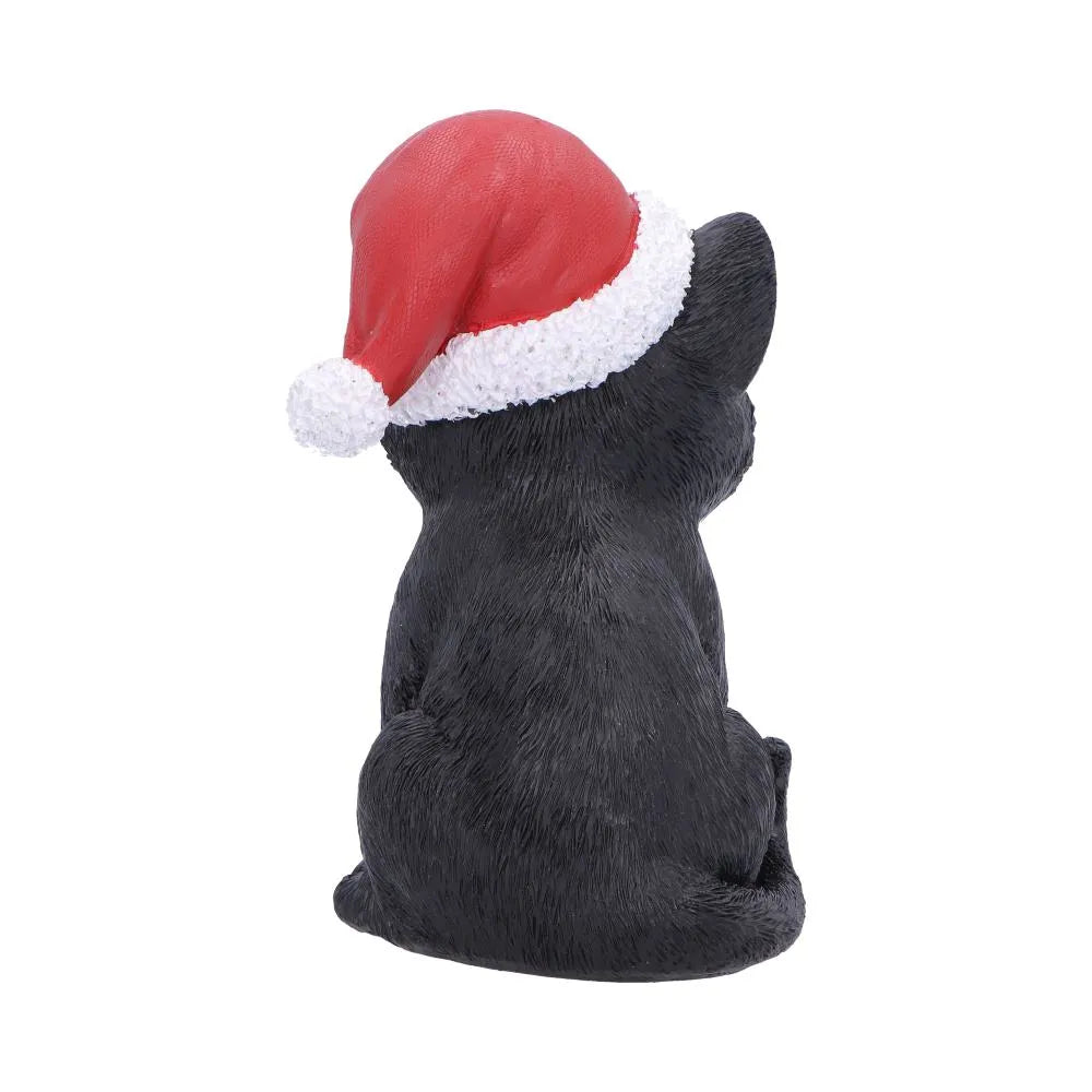 BLACK CAT WITH SANTA HAT Figura