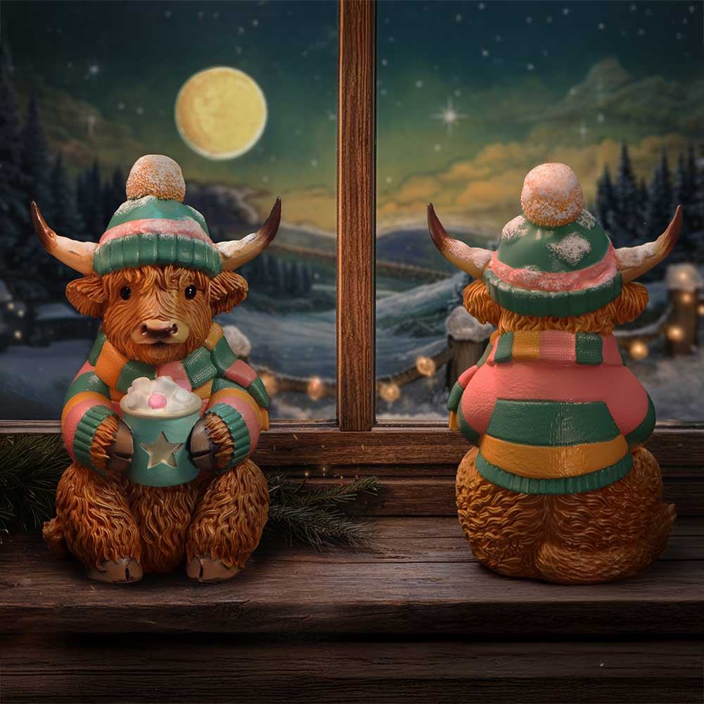 WINTER HIGHLAND COW HOT COCOA Figura