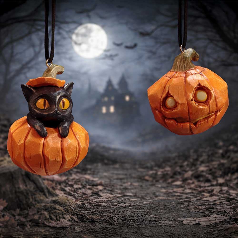 PUMPKIN & PATCH HANGING ORNAMENTS SET (2) Frikytopia