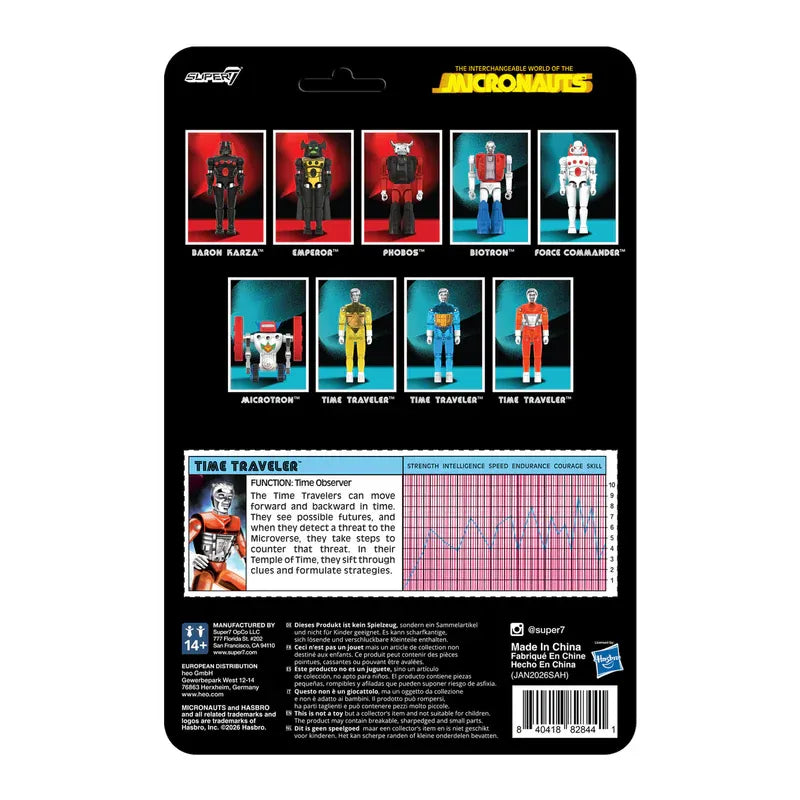 Micronauts ReAction+ Figura Wave 04 Time Traveler (Translucent Orange)