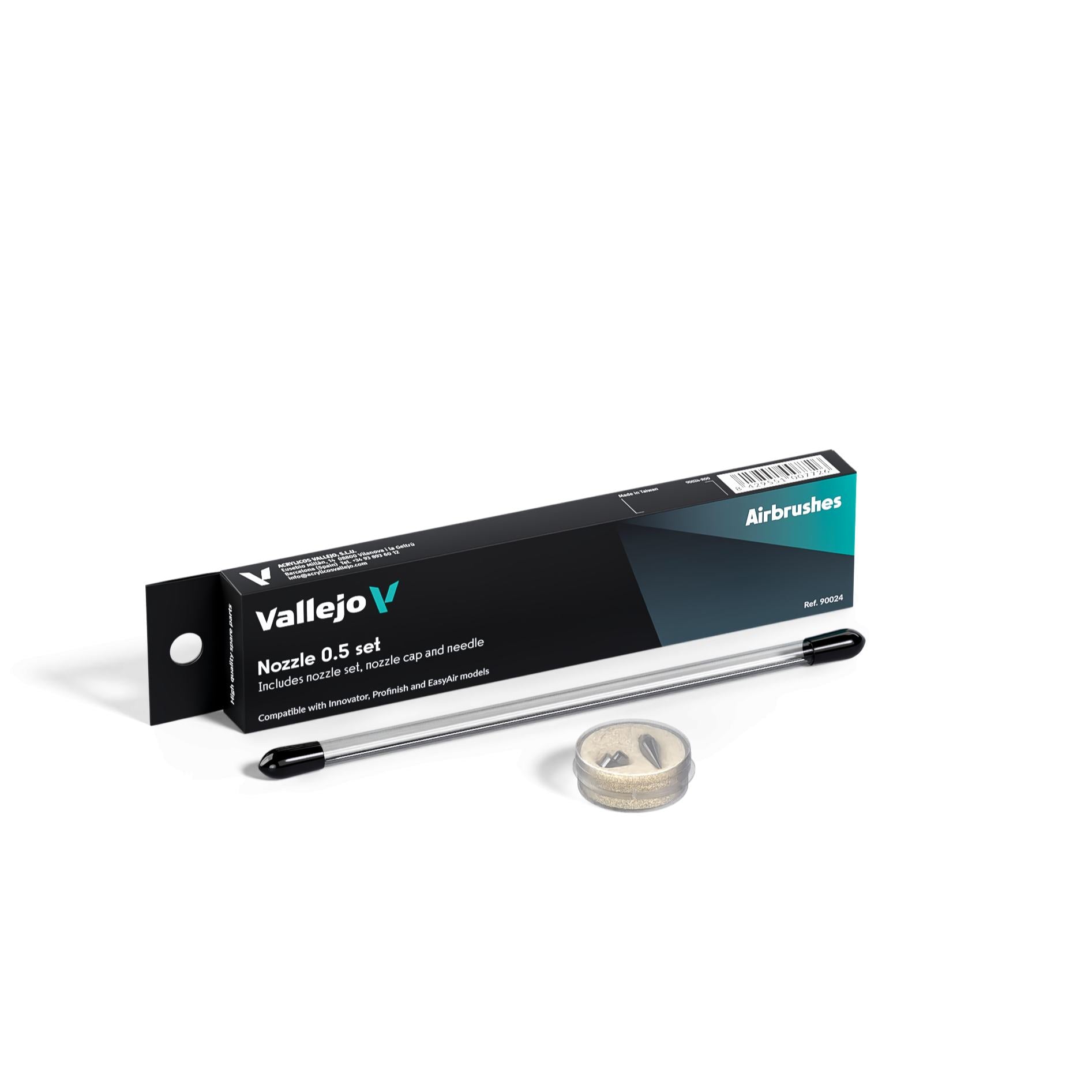 AIRBRUSH PARTS 90024 0.5 COMPLETE NEEDLE + NOZZLE/NEEDLE Gorra SET INNOVATOR PROFINISH & EASYAIR