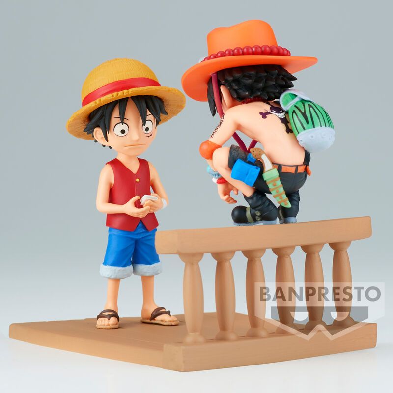 Figura banpresto one piece world collectable log stories luffy y ace 8cm