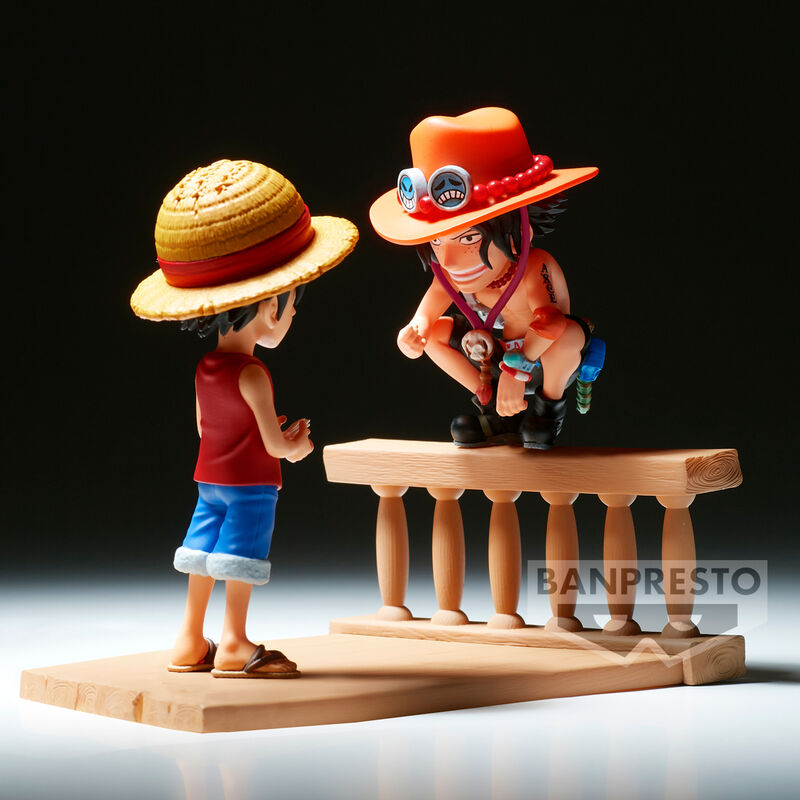 Figura banpresto one piece world collectable log stories luffy y ace 8cm