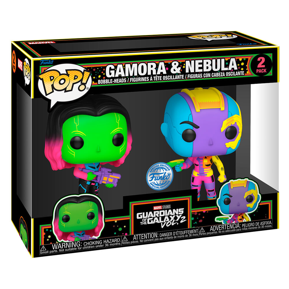 Blister 2 figuras POP Marvel Guardianes de la Galaxia Gamora Nebula