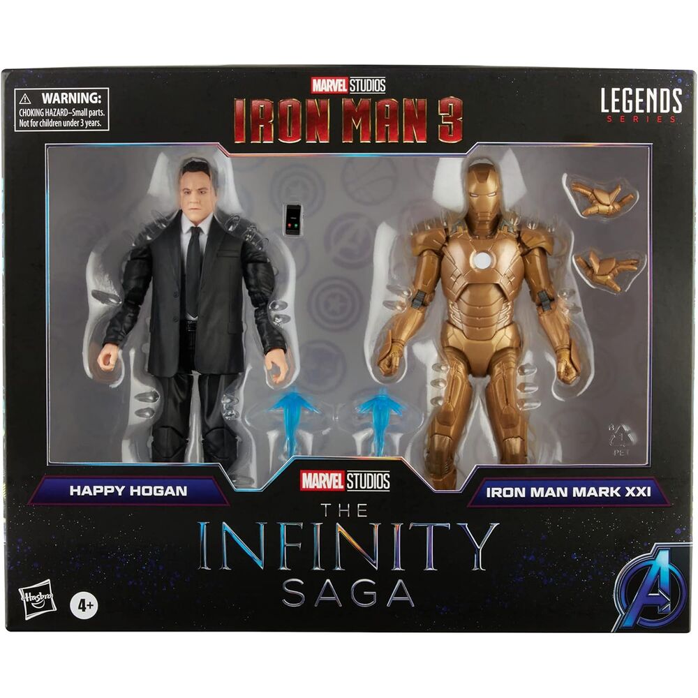 Blister 2 figuras Happy Hogan and Iron Man Mark XXI Iron Man 3 The Infinity Saga Marvel 15cm Frikytopia