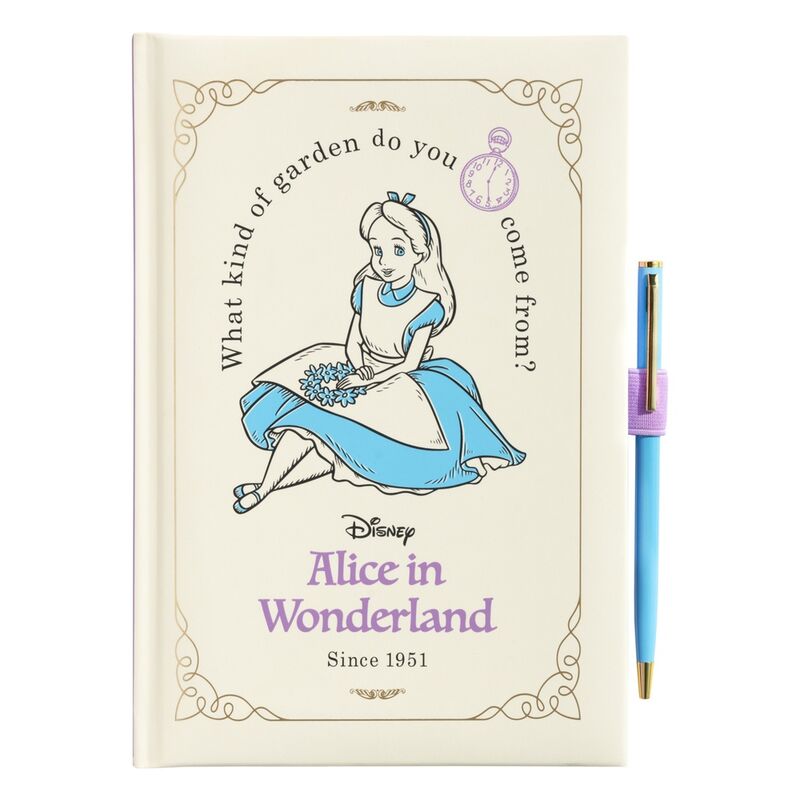 Cuaderno A5 premium boligrafo Alicia en el Pais de las Maravillas Disney Frikytopia