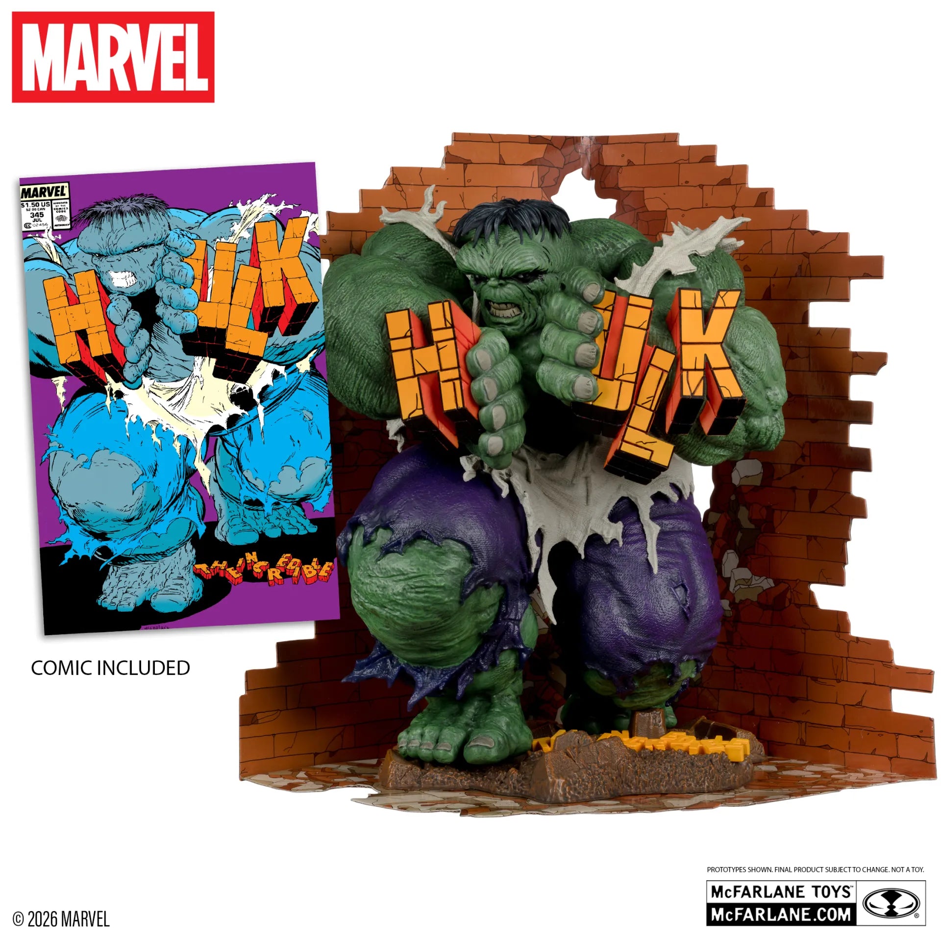 MARVEL COLLECTION 1:6 THE INCREDIBLE HULK #345 GREEN HULK VARIANT Figura