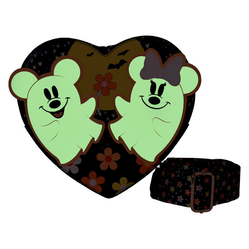 Bolso bandolera Floral Ghost Mickey Disney Loungefly