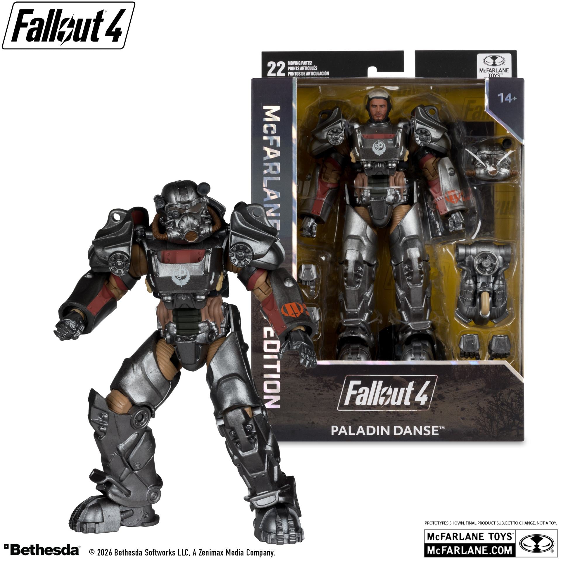 MCFARLANE GAMING ED 7INCH FALLOUT 4 T-60 PALADIN DANSE ACTION Figura Frikytopia