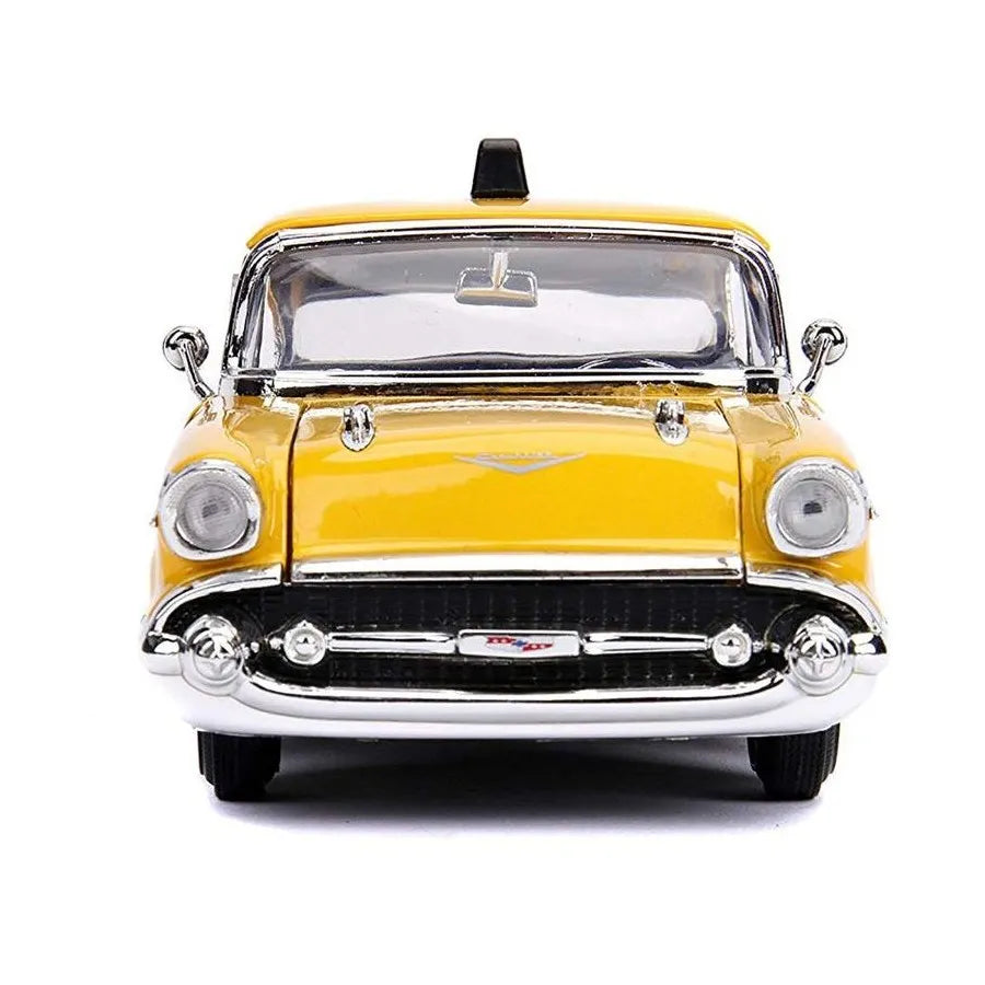 MARVEL DEADPOOL 1975 CHEVROLET YELLOW TAXI  BEL AIR & DEADPOOL 1/24 DIE-CAST MODEL
