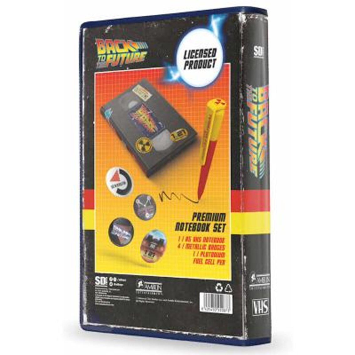 Set papeleria vhs sd toys regreso al futuro libreta chapas boligrafo