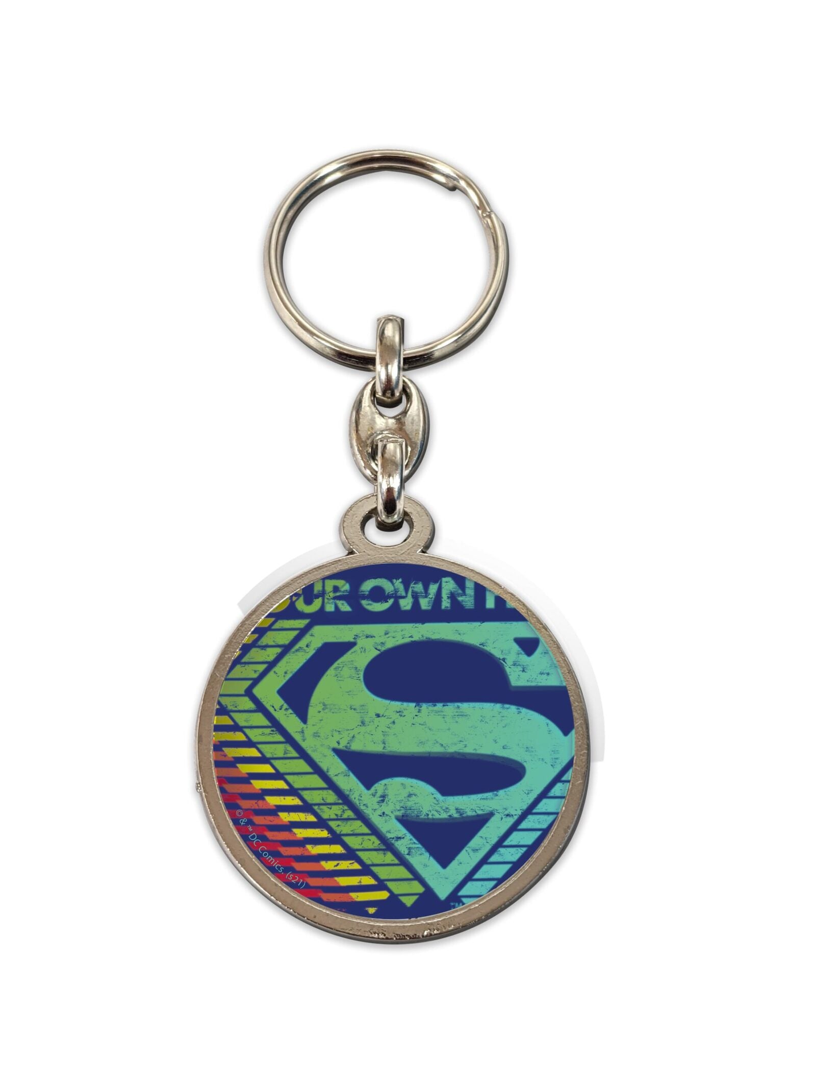 Llavero redondo metal sd toys logo multicolor superman universo dc Frikytopia