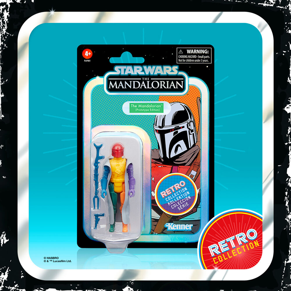 Figura hasbro star wars retro prototype series the mandalorian