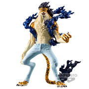 Figura banpresto one piece king of artist rob lucci awakening ver 19cm