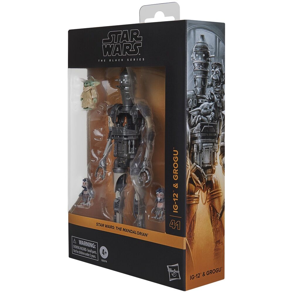 Figura hasbro star wars mandalorian black series ig-12 grogu