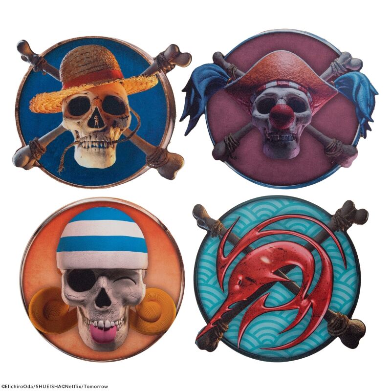 Set 4 posavasos cinereplicas one piece 1 Frikytopia