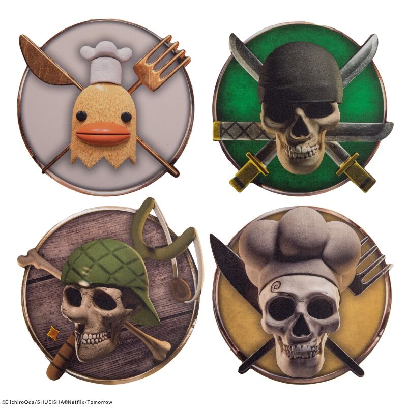 Set 4 posavasos cinereplicas one piece 2 Frikytopia