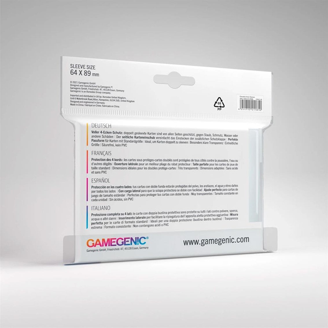 Fundas transparentes de cartas gamegenic 100