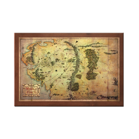 Replica noble collection el hobbit mapa de la tierra media montado
