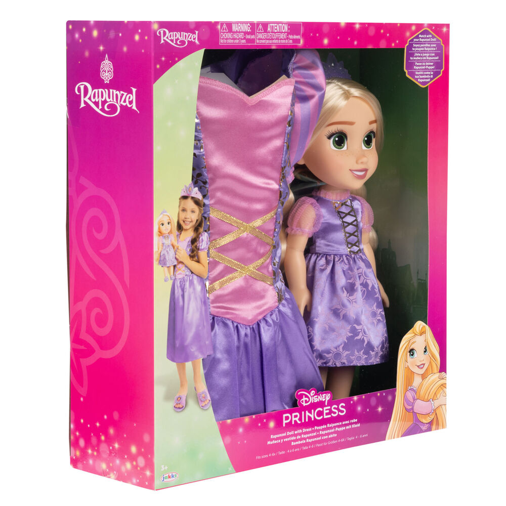 Muneca Rapunzel 38cm + Disfraz Disney