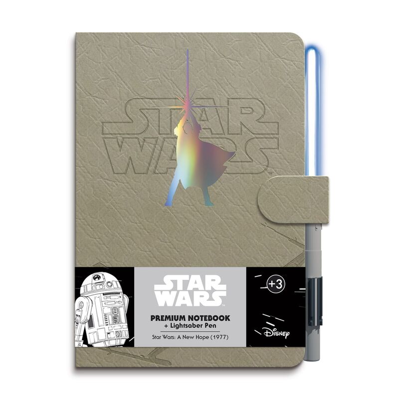 Cuaderno A5 premium + boligrafo sable de luz Luke Skywalker Star Wars Frikytopia
