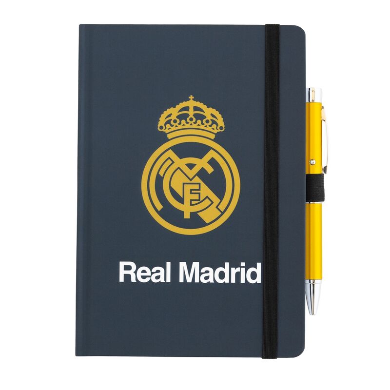 Cuaderno A5 premium + boligrafo proyector Real Madrid Frikytopia