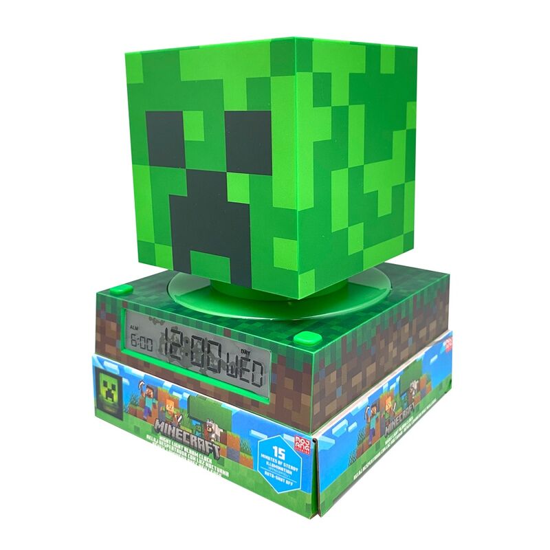 Lampara 3D con Despertador Minecraft