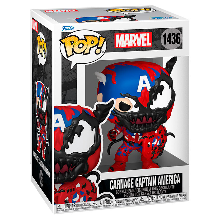 Marvel Figura POP! Vinyl Carnageized Captain America 9 cm Frikytopia
