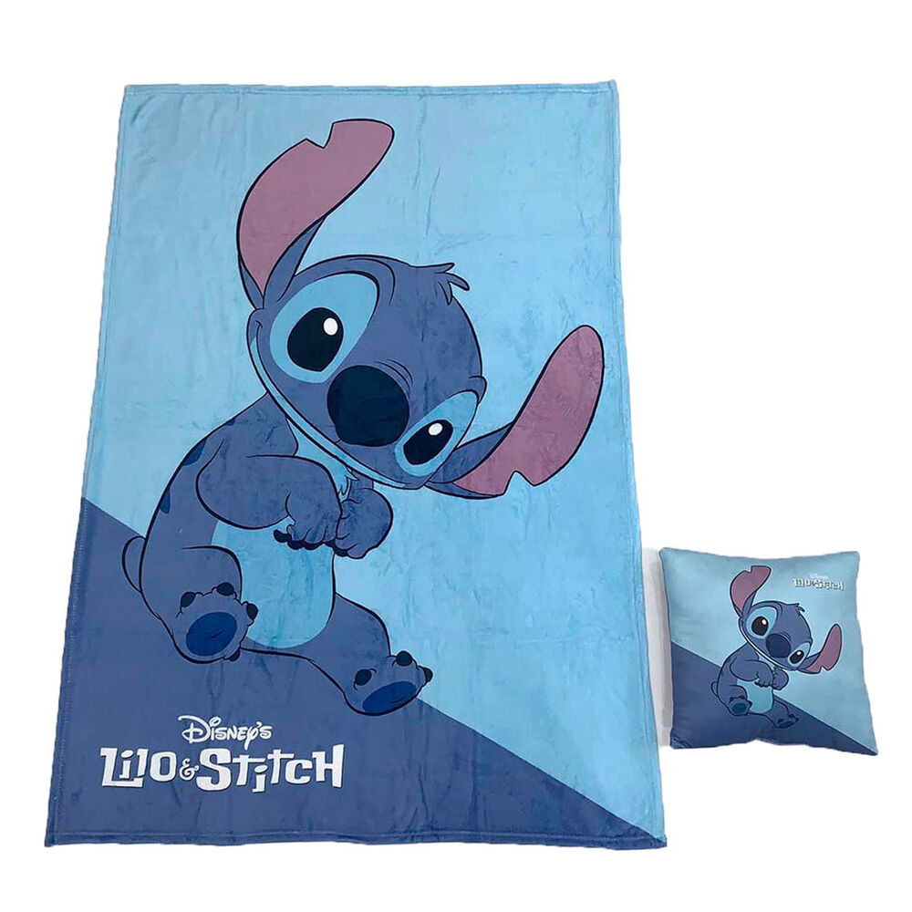 Set manta polar cojin Stitch Disney