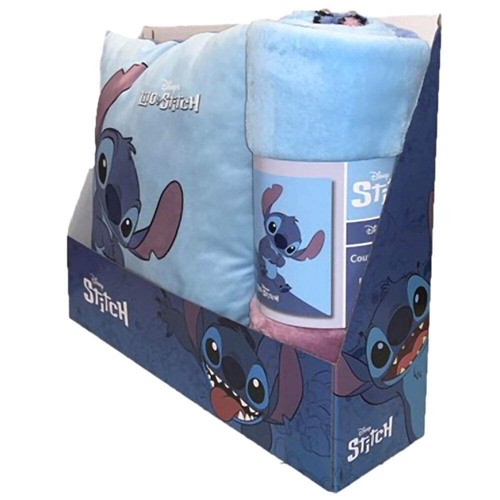 Set manta polar cojin Stitch Disney