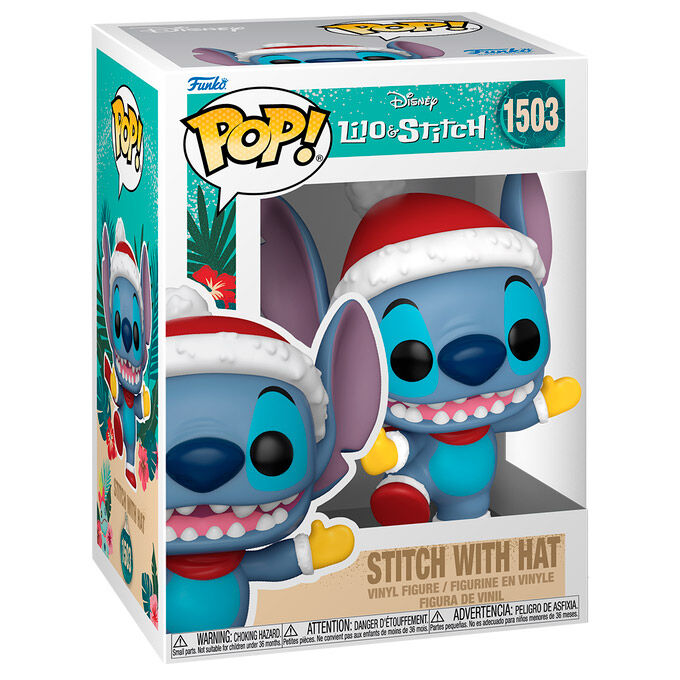 Disney Figura POP! Vinyl Holiday Stitch w/Hat 9 cm