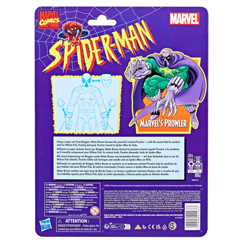 Figura hasbro marvel comics spider-man marvels prowler