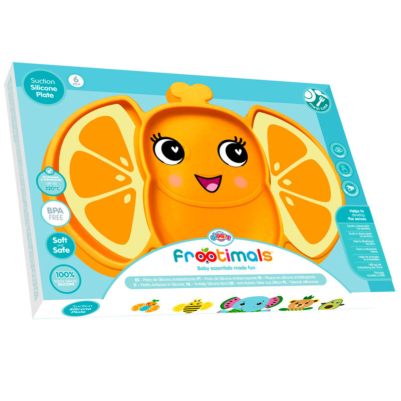 Plato silicona antideslizante Orangiefly Frootimals Frikytopia