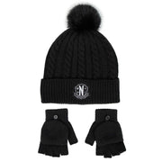 Wednesday Set de Beanie & Guantes Nervermore