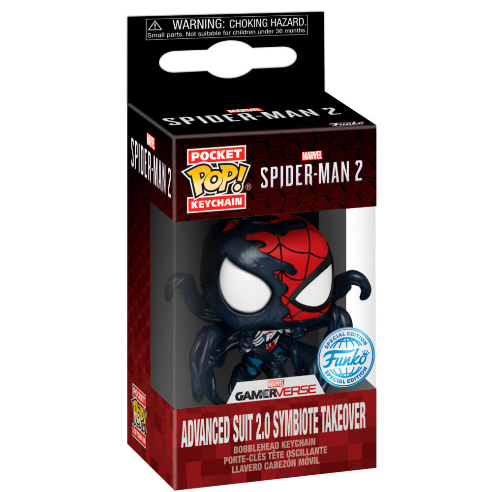 Llavero Pocket POP Marvel Spider-Man 2 Advanced Suit 2.0 Symbiote