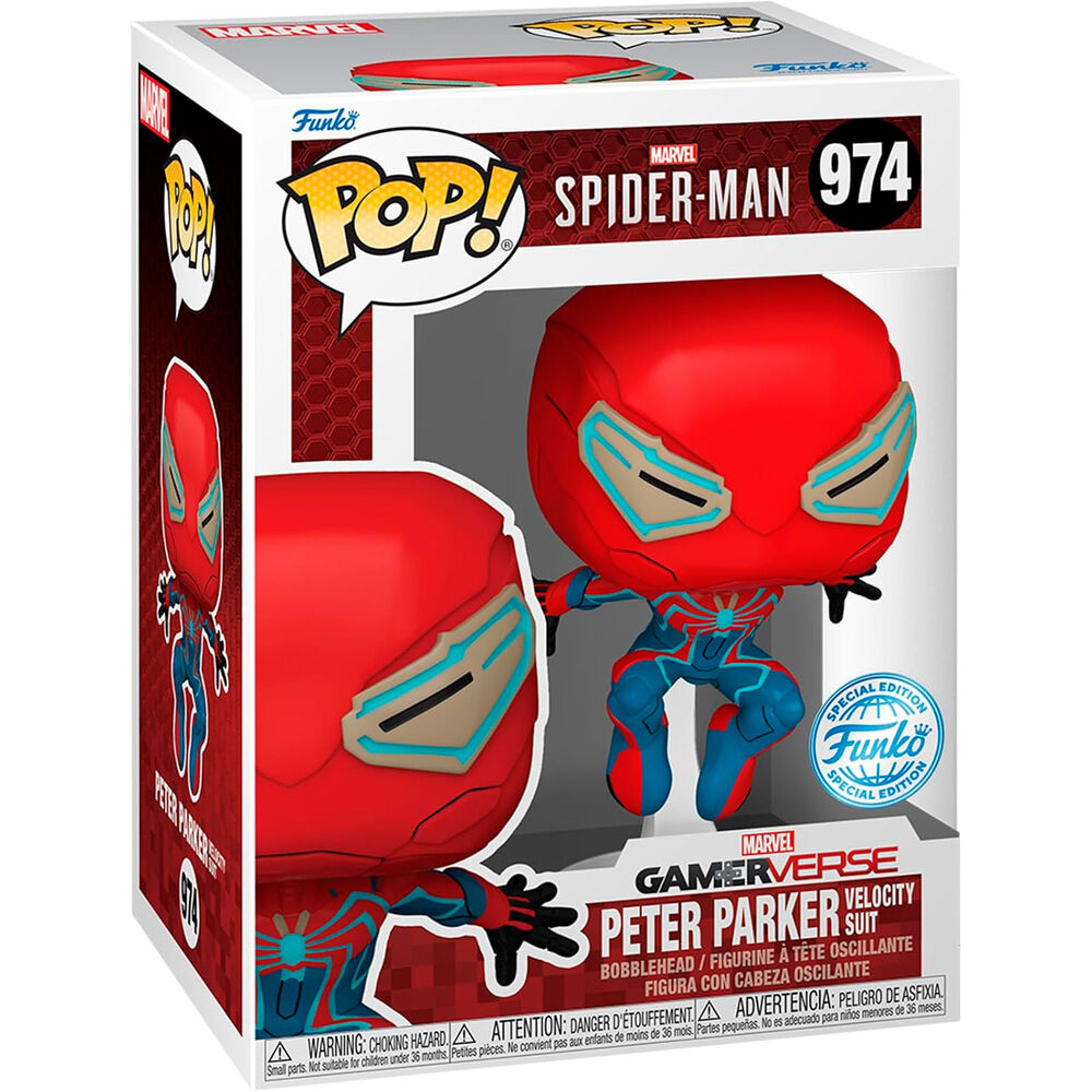 Spider-Man 2 POP! Games Vinyl Figura Velocity Suit Exclusive 9 cm