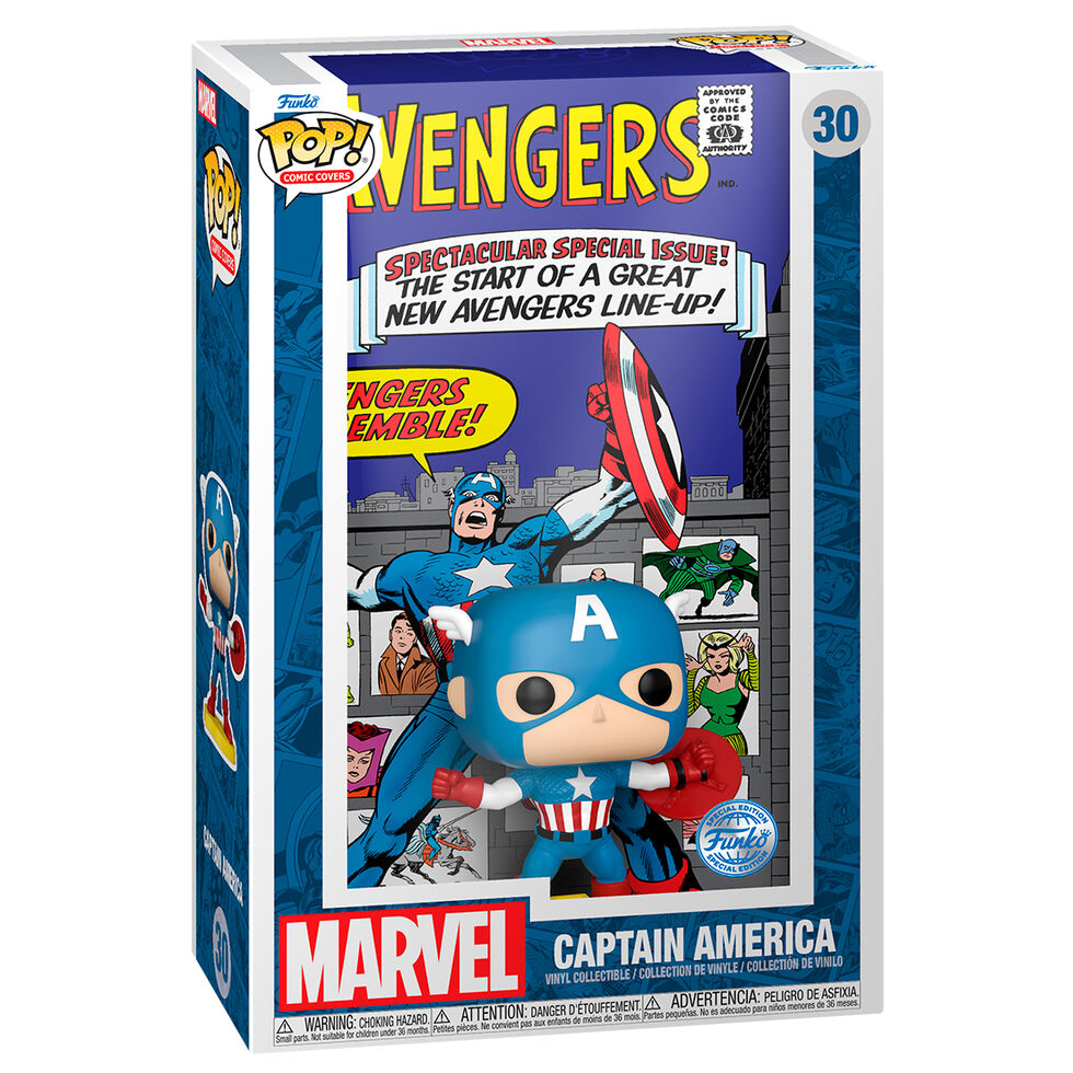Figura POP Comic Cover Marvel Los Vengadores Avengers Capitan America Frikytopia