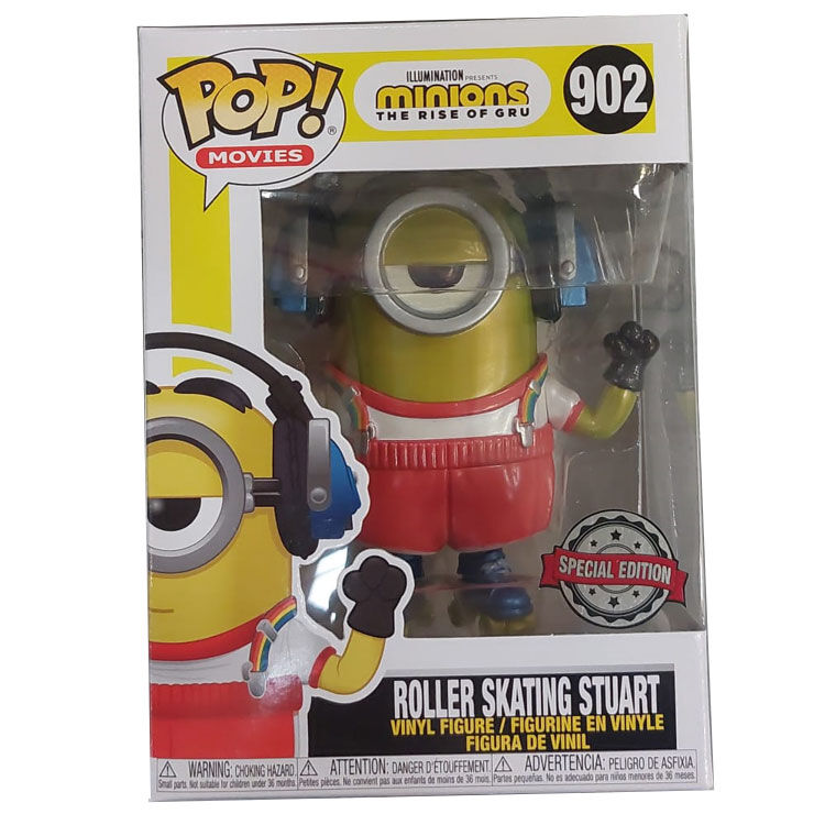 Set Figura POP Tee Minions Roller Skating Stuart Metallic Talla L
