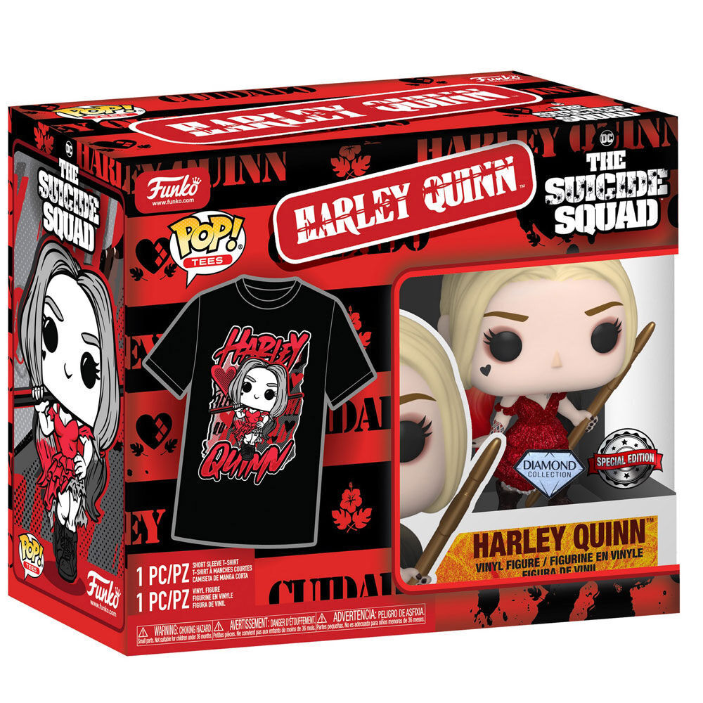 Set Figura POP Tee DC Comics Harley Quinn Talla XL