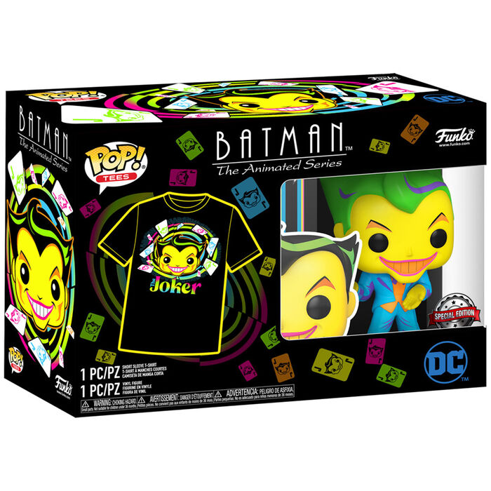 Set Figura POP Tee DC Comics Batman Joker Exclusive Talla L