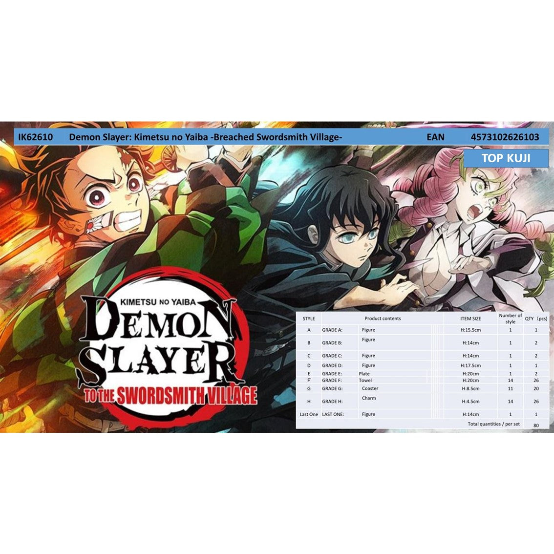 Ichiban Kuji Banpresto Demon Slayer Kimetsu no Yaiba Breached Swordsmith Village Frikytopia