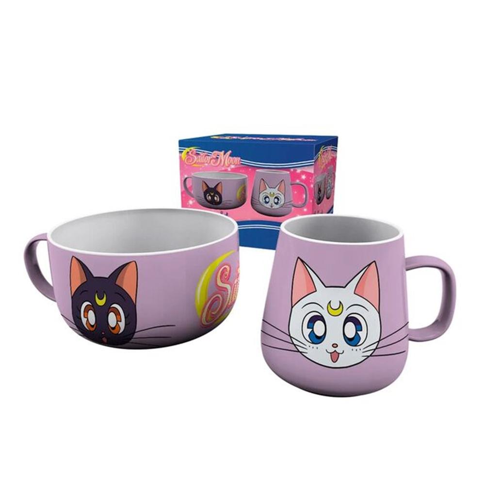 Set Taza y Bowl Abystyle Sailor Moon Luna y Artemis Frikytopia