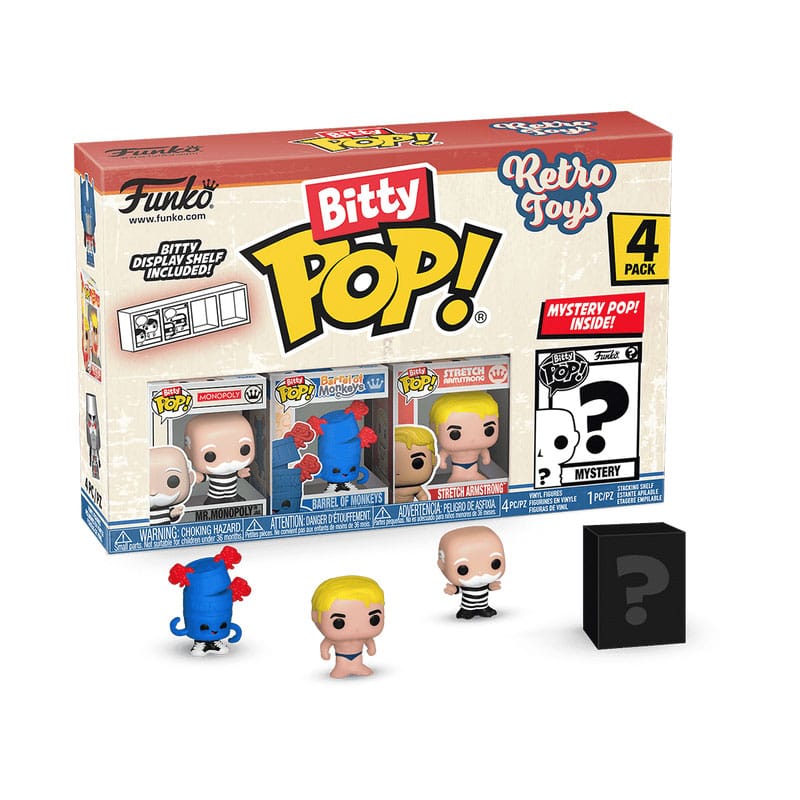 Retro Toys Pack de 4 Figuras Bitty POP Vinyl Mr. Monopoly 2,5cm Frikytopia