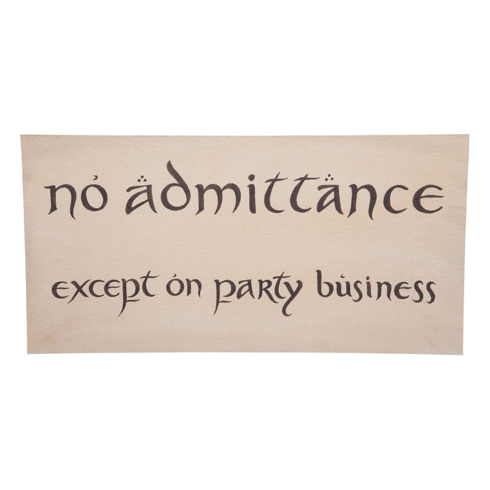 El Hobbit Réplica Cartel No Admittance Frikytopia