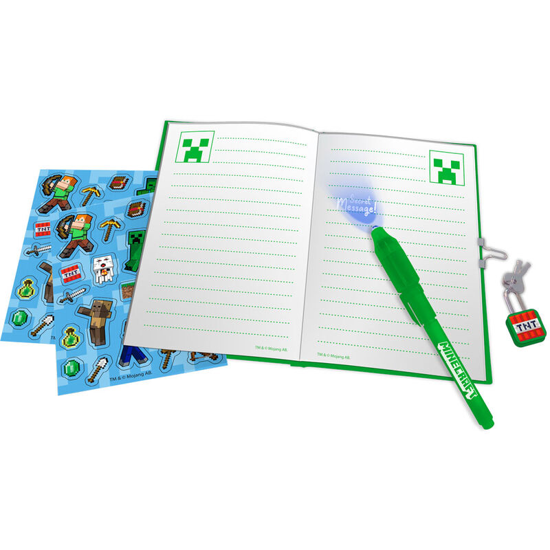 Diario con Boligrafo Magico Minecraft
