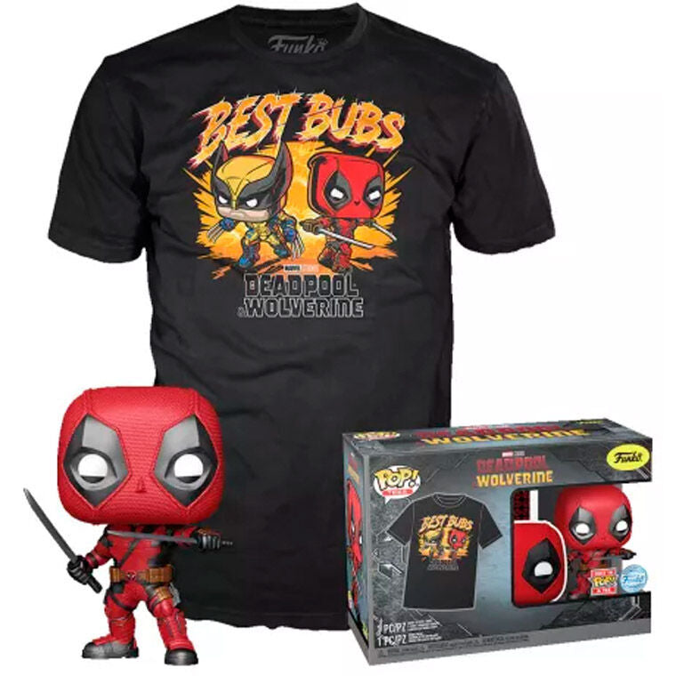 Set Figura POP & Tee Marvel Deadpool & Wolverine