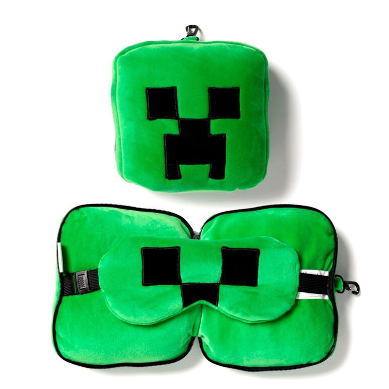 Almohada viaje antifaz Creeper Minecraft Relaxeazzz Frikytopia