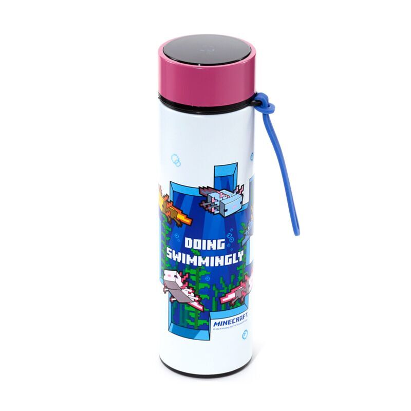 Botella acero inoxidable termo Ajolote Minecraft termometro 450ml Frikytopia