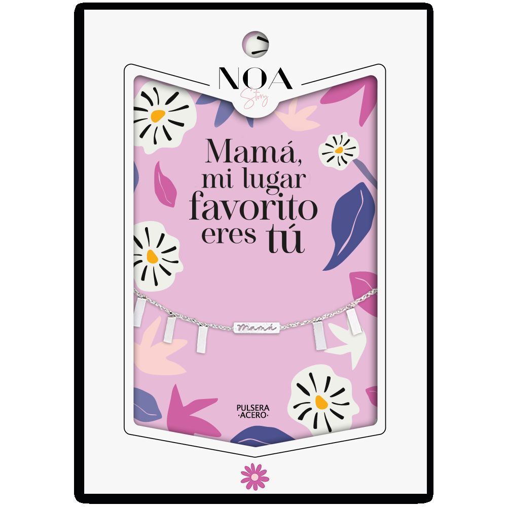 Pulsera Mama acero plateado - Mama Mi Lugar Favorito Eres Tu Frikytopia