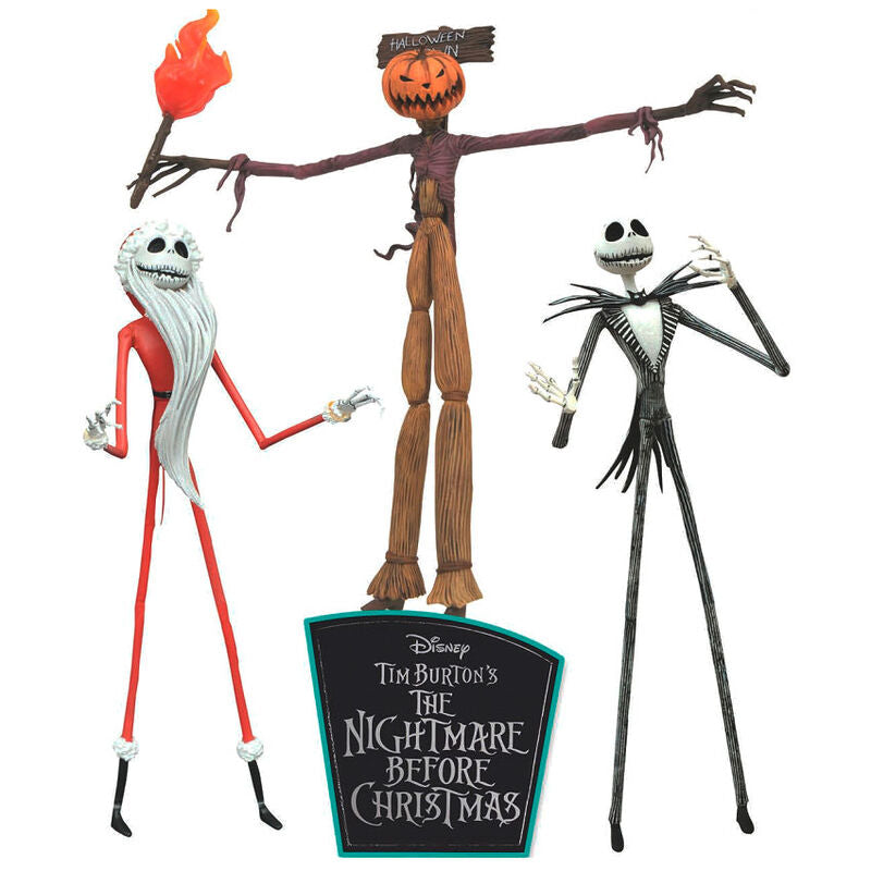 Blister 3 Figuras Pesadilla Antes de Navidad Disney 18 cm Frikytopia